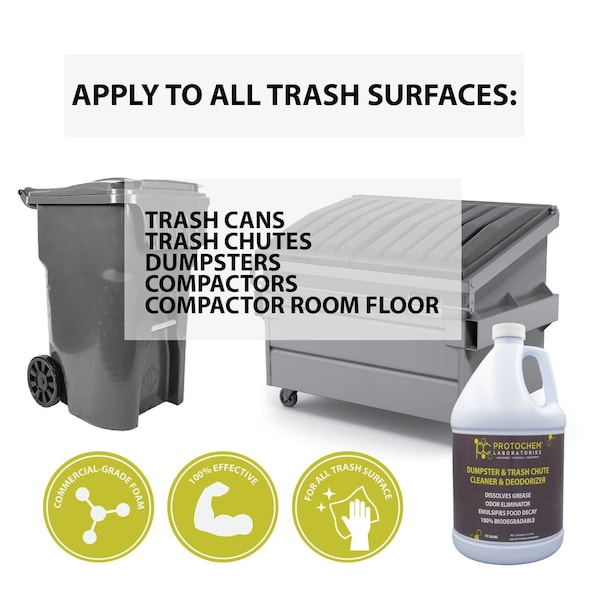 Foam Dumpter And Trash Chute Cleaner And Odor Eliminator, 1 Gal., PK4